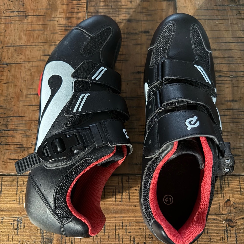 Peloton Black and Red Cycling Shoes